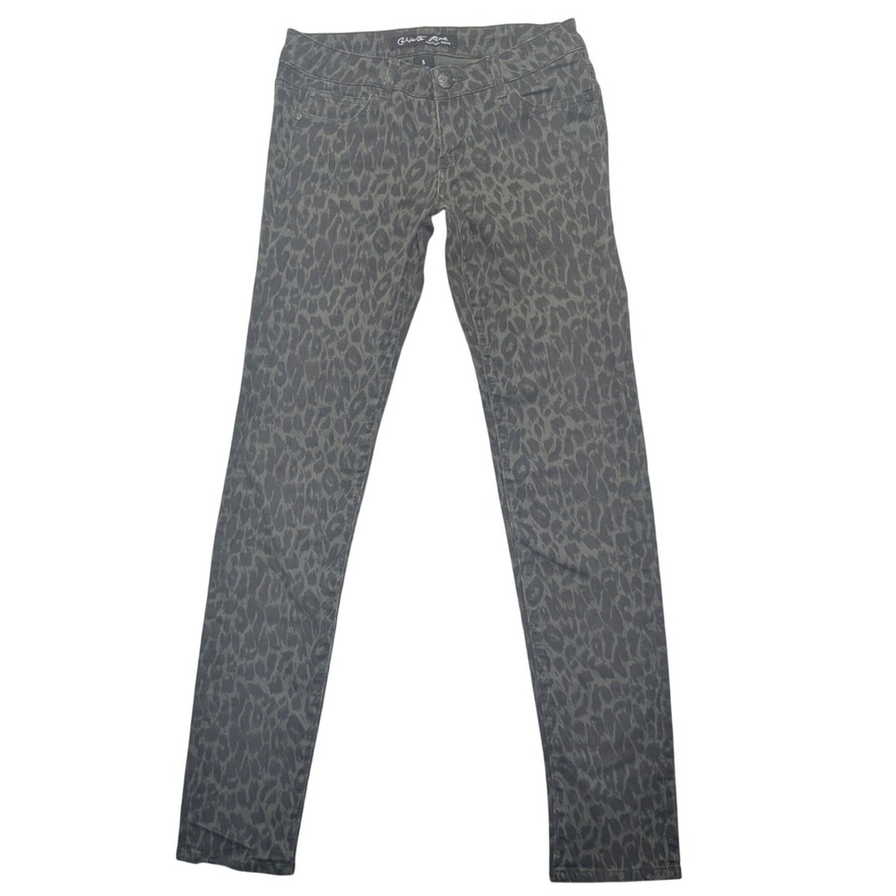 Celebrity‎ Pink Leopard Print Skinny Jeans Womens 5 Olive Green Grey CJ5820P392
